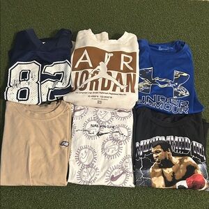 6 trendy kids t-shirts (Nike, New Balance, UnderArmor, Jordan)